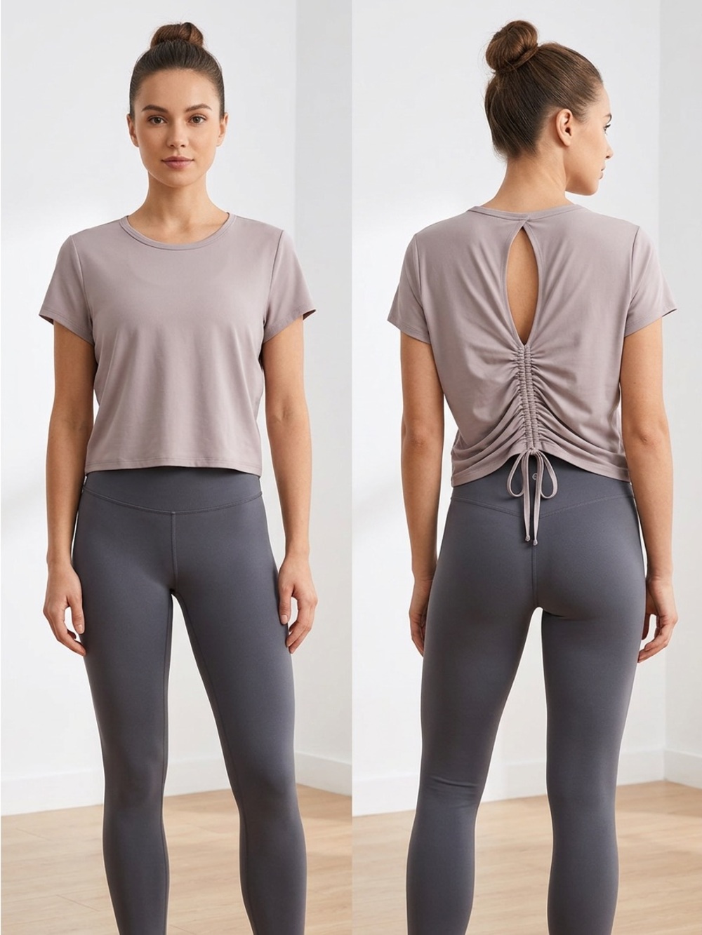 Hollister Short Sleeve Crew Tee in Dusty Mauve